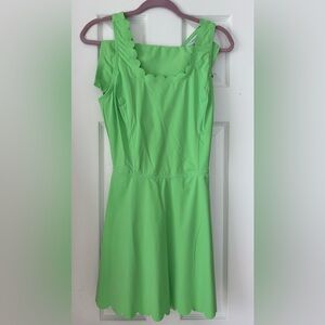 Athletic Technical Fabric Green Tennis Dress and Under Shorts